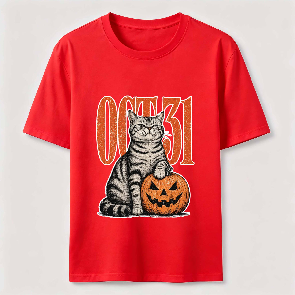 A Halloween cat stepping on a pumpkin Classic T-Shirt