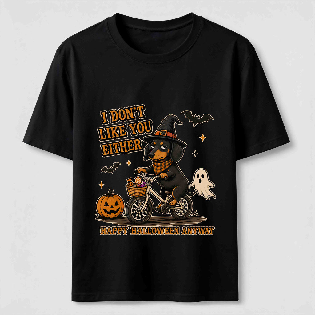 Dachshund riding a bike for Halloween Classic T-Shirt