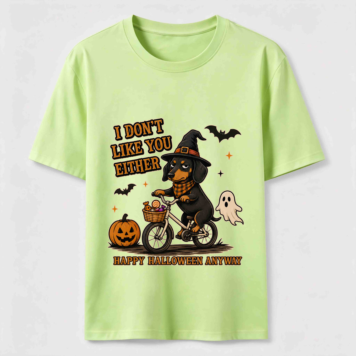 Dachshund riding a bike for Halloween Classic T-Shirt