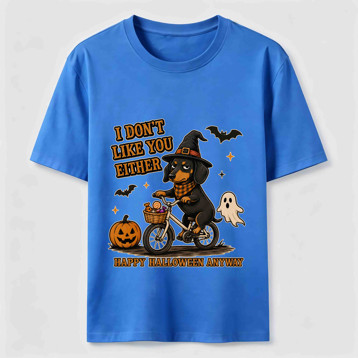 Dachshund riding a bike for Halloween Classic T-Shirt