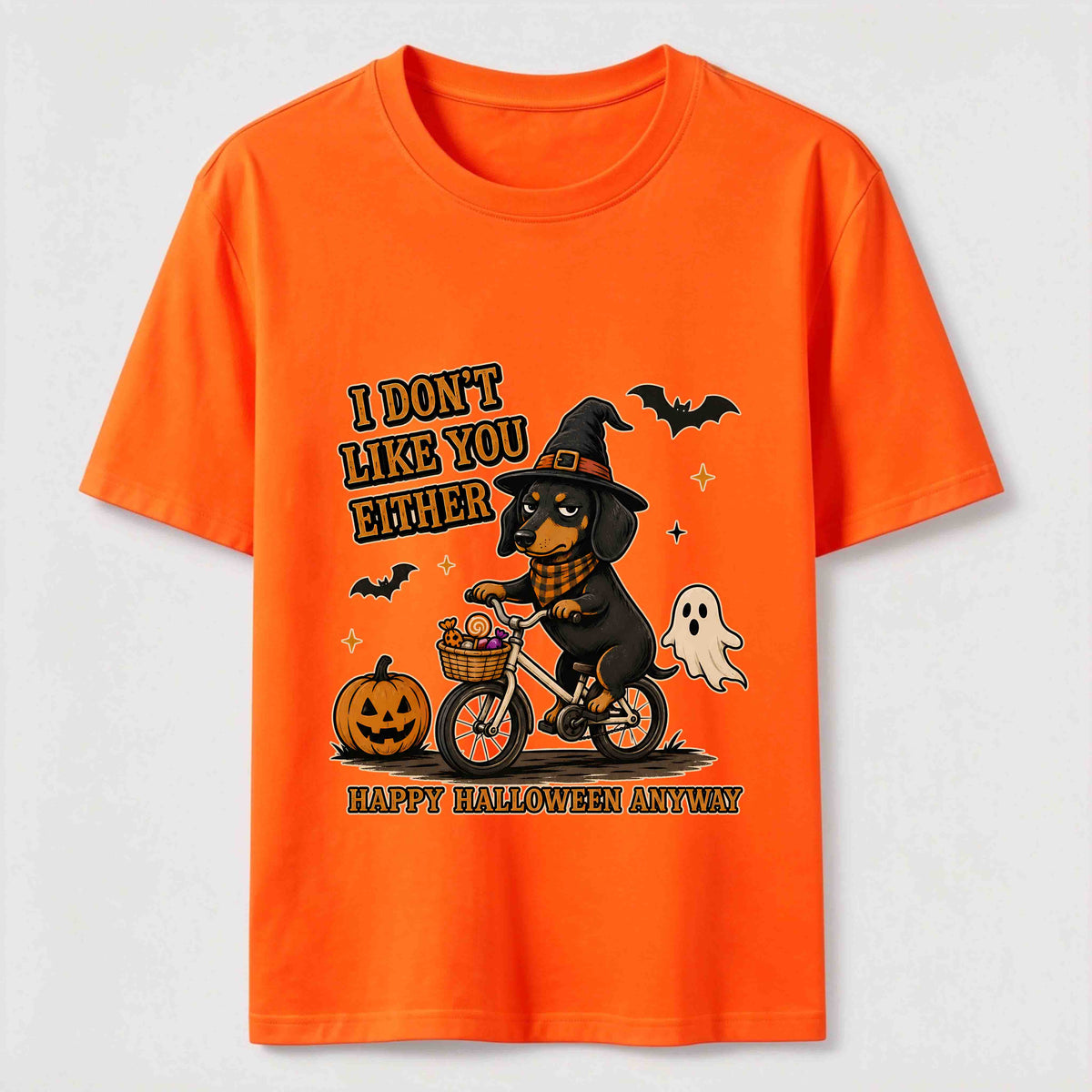 Dachshund riding a bike for Halloween Classic T-Shirt