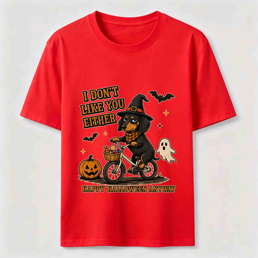 Dachshund riding a bike for Halloween Classic T-Shirt