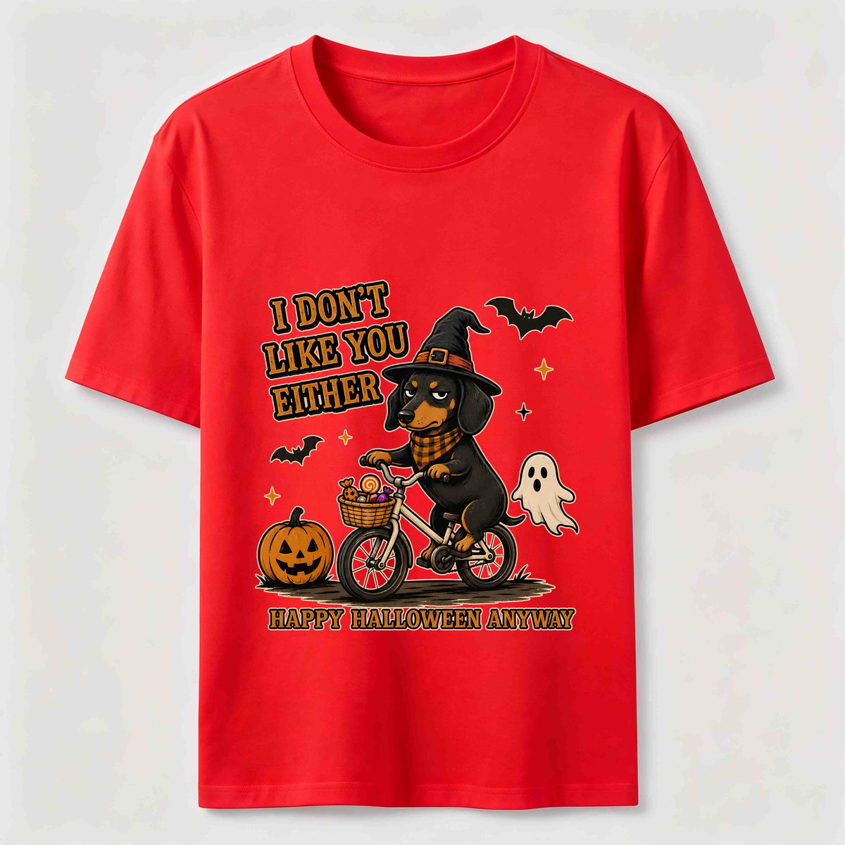 Dachshund riding a bike for Halloween Classic T-Shirt