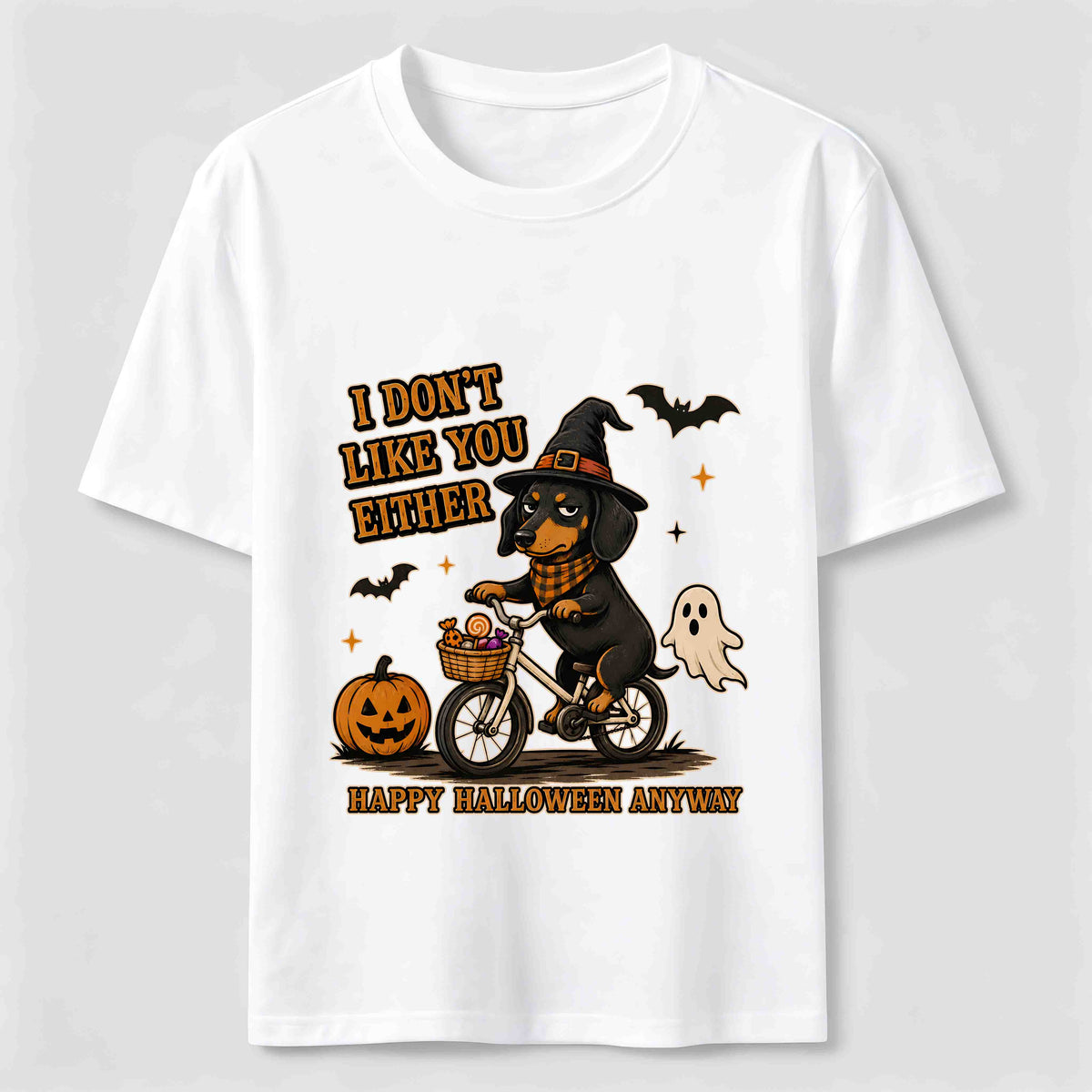 Dachshund riding a bike for Halloween Classic T-Shirt