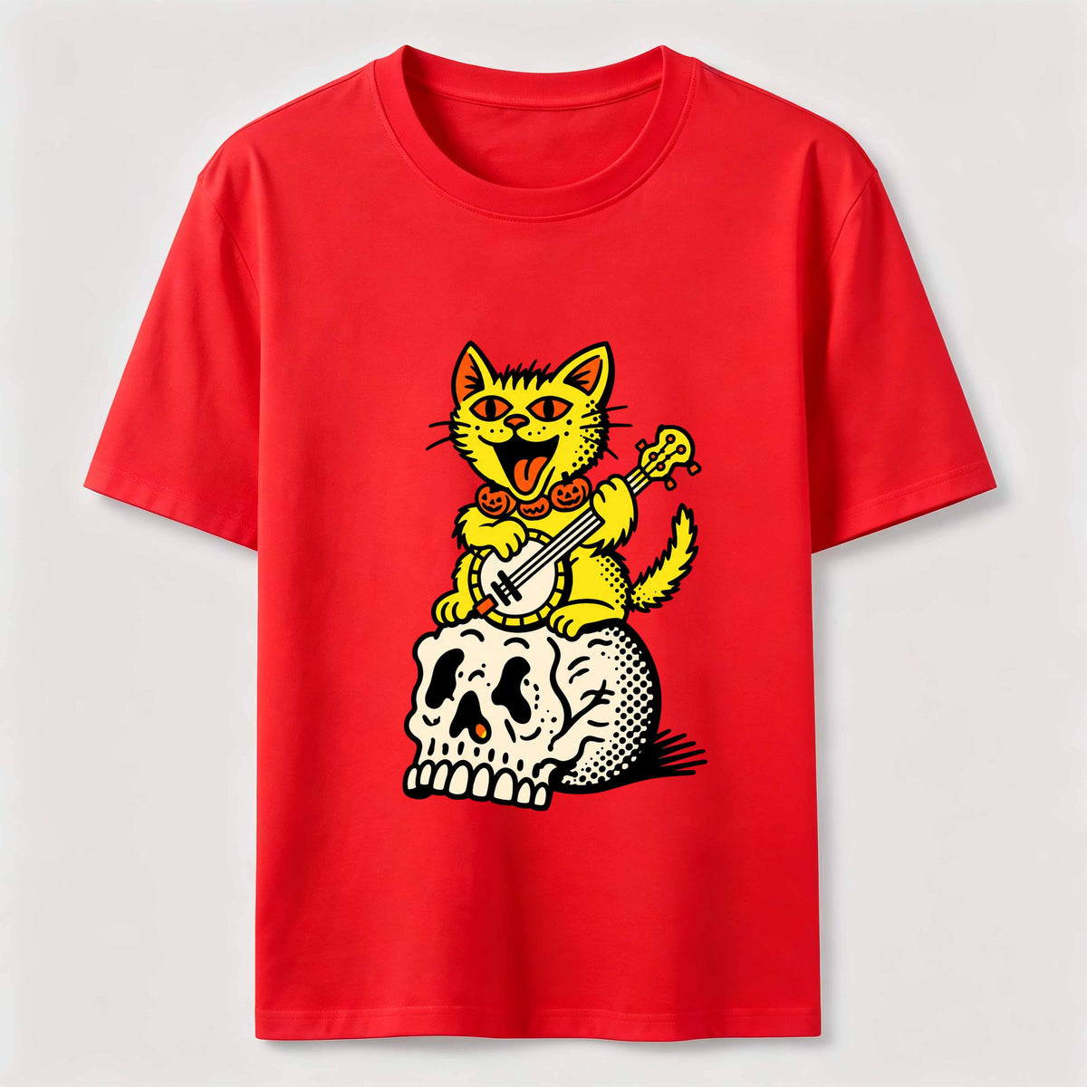 Halloween Guitar-Playing Skeleton Cat Classic T-Shirt