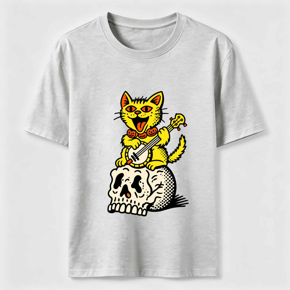Halloween Guitar-Playing Skeleton Cat Classic T-Shirt