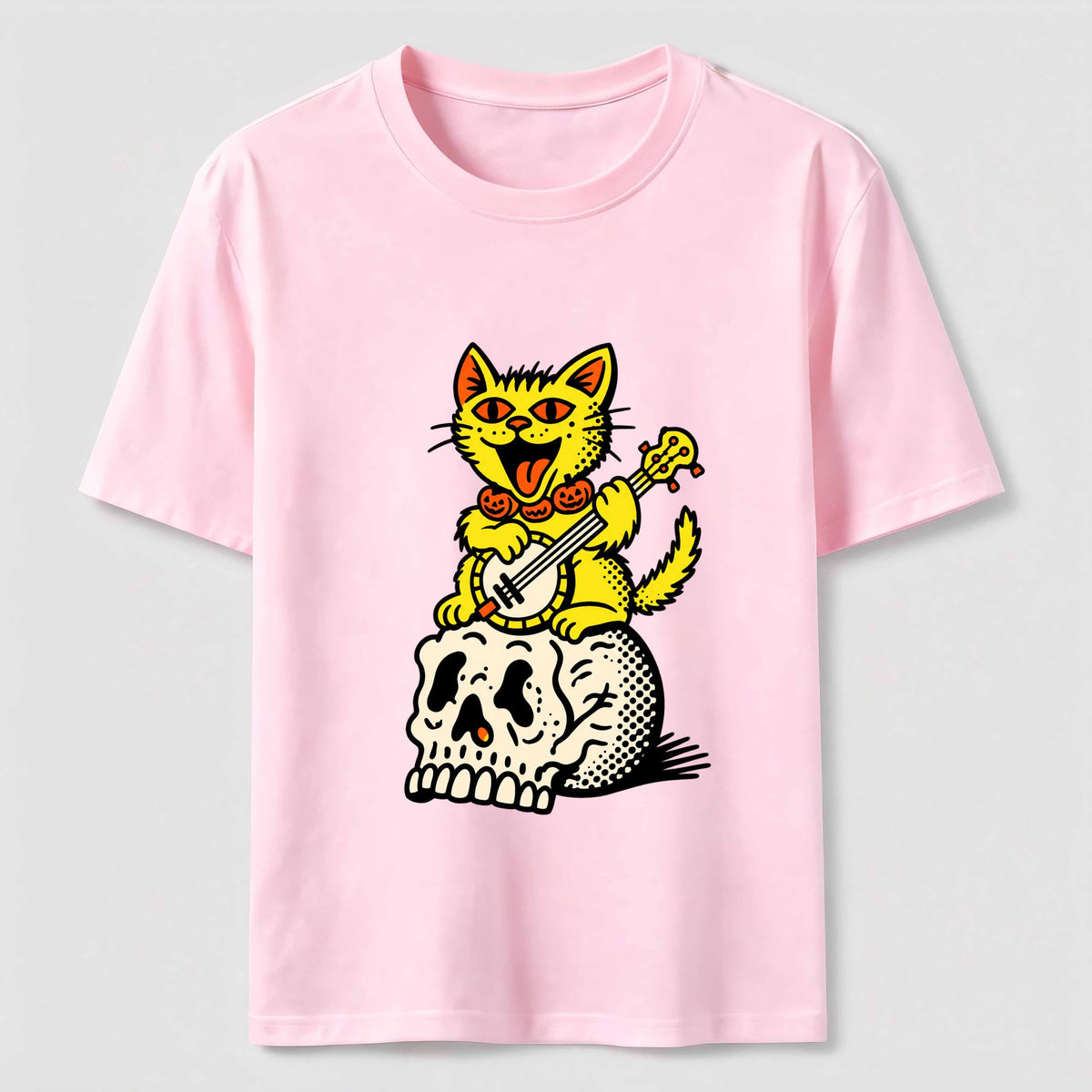 Halloween Guitar-Playing Skeleton Cat Classic T-Shirt