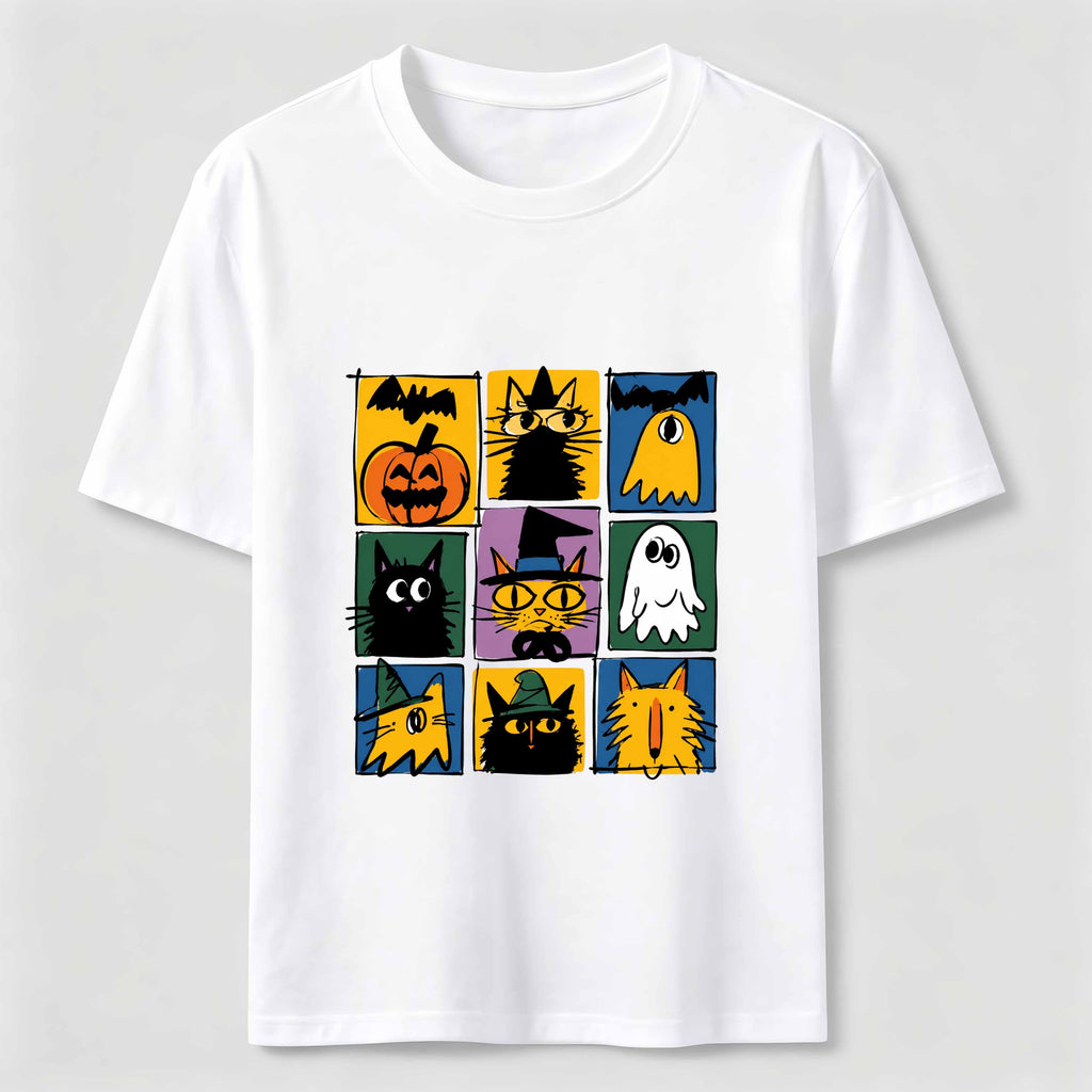 A Halloween Ensemble of Cute Pets and Ghosts Classic T-Shirt