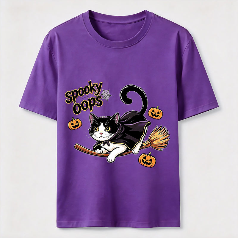 Halloween Broomstick Cat Classic T-Shirt