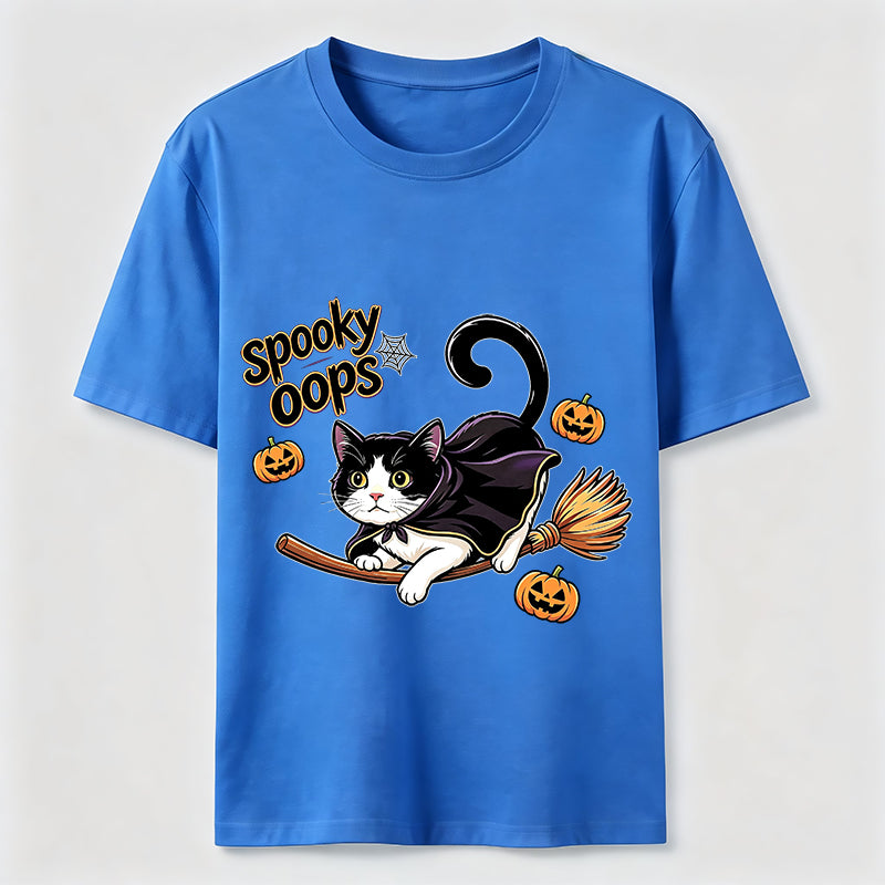 Halloween Broomstick Cat Classic T-Shirt