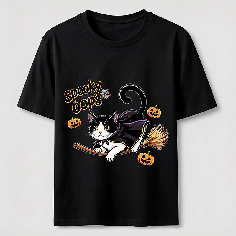 Halloween Broomstick Cat Classic T-Shirt