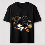 Halloween Broomstick Cat Classic T-Shirt