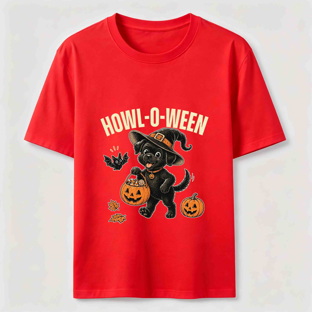 A dog trick-or-treating for candy on Halloween Classic T-Shirt