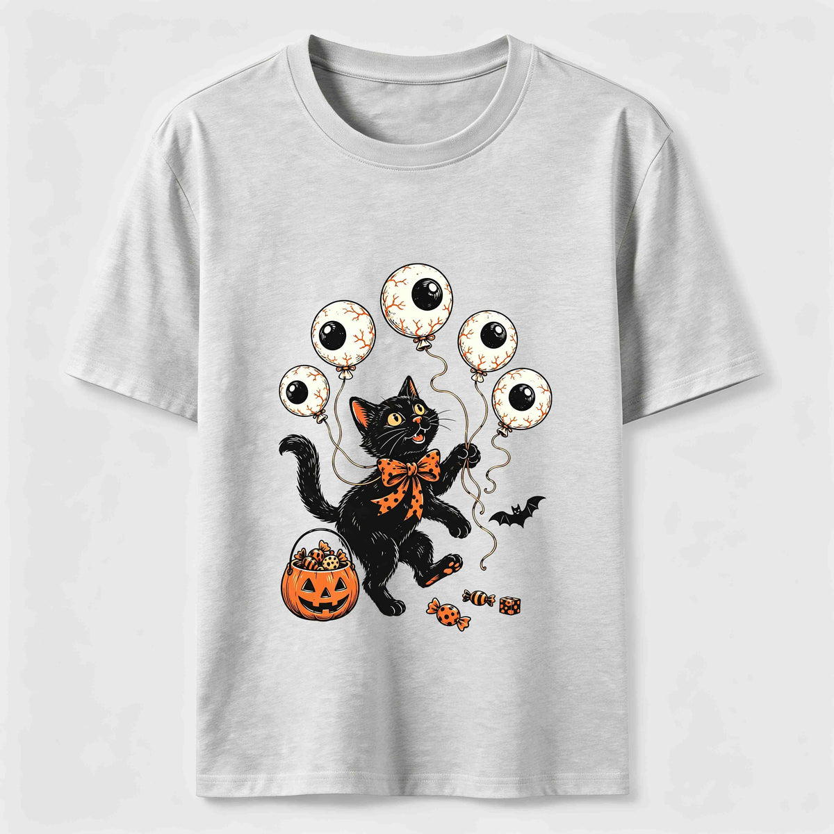 Halloween Eyeball Balloon Cat Classic T-Shirt