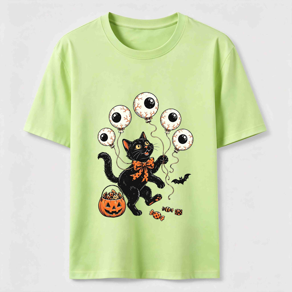 Halloween Eyeball Balloon Cat Classic T-Shirt