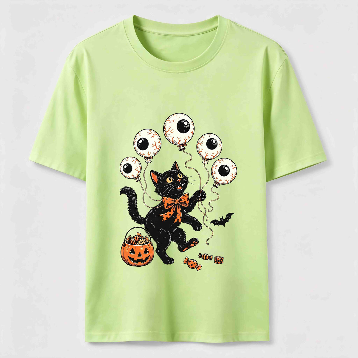 Halloween Eyeball Balloon Cat Classic T-Shirt