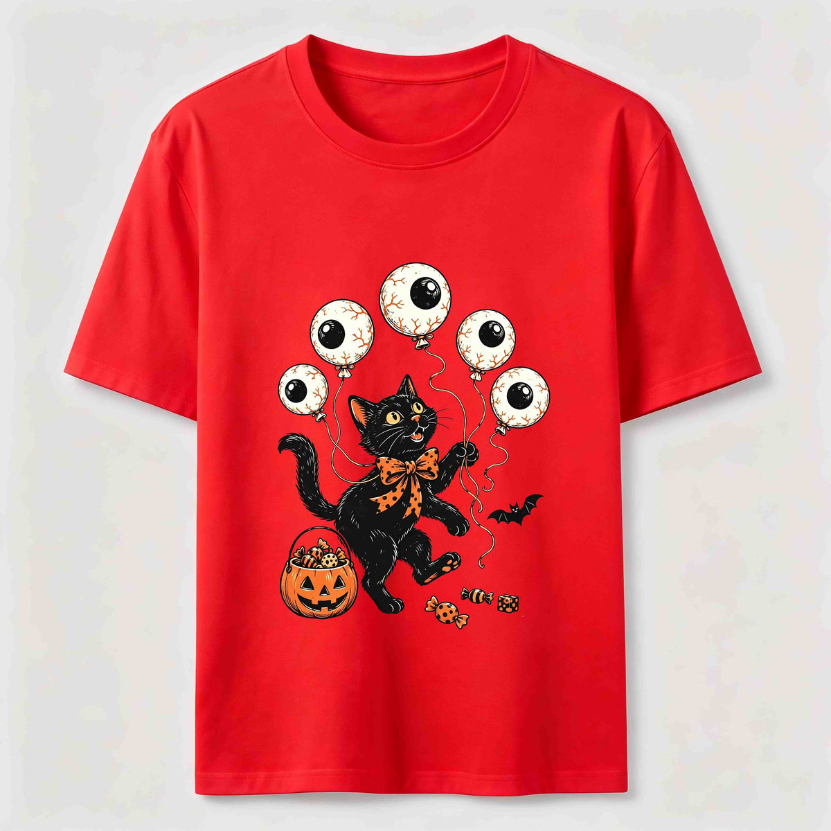 Halloween Eyeball Balloon Cat Classic T-Shirt