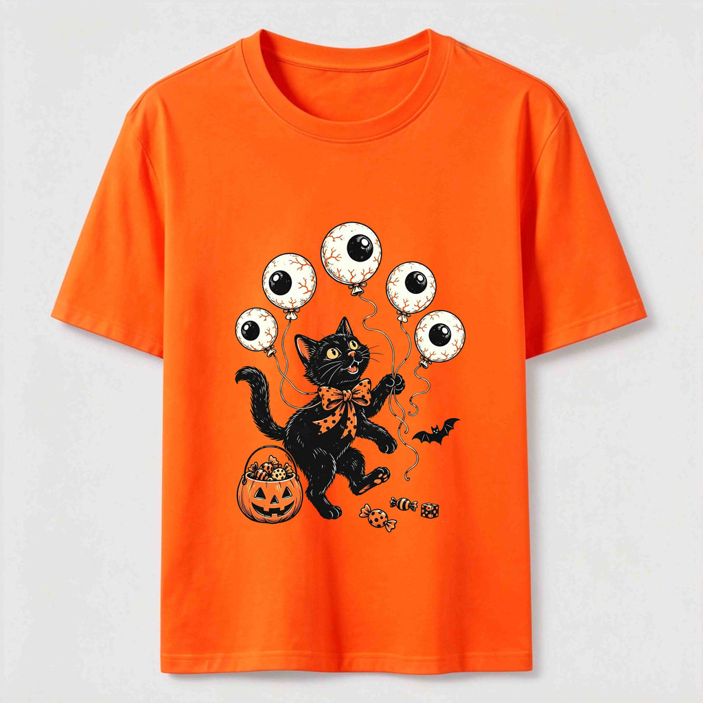 Halloween Eyeball Balloon Cat Classic T-Shirt