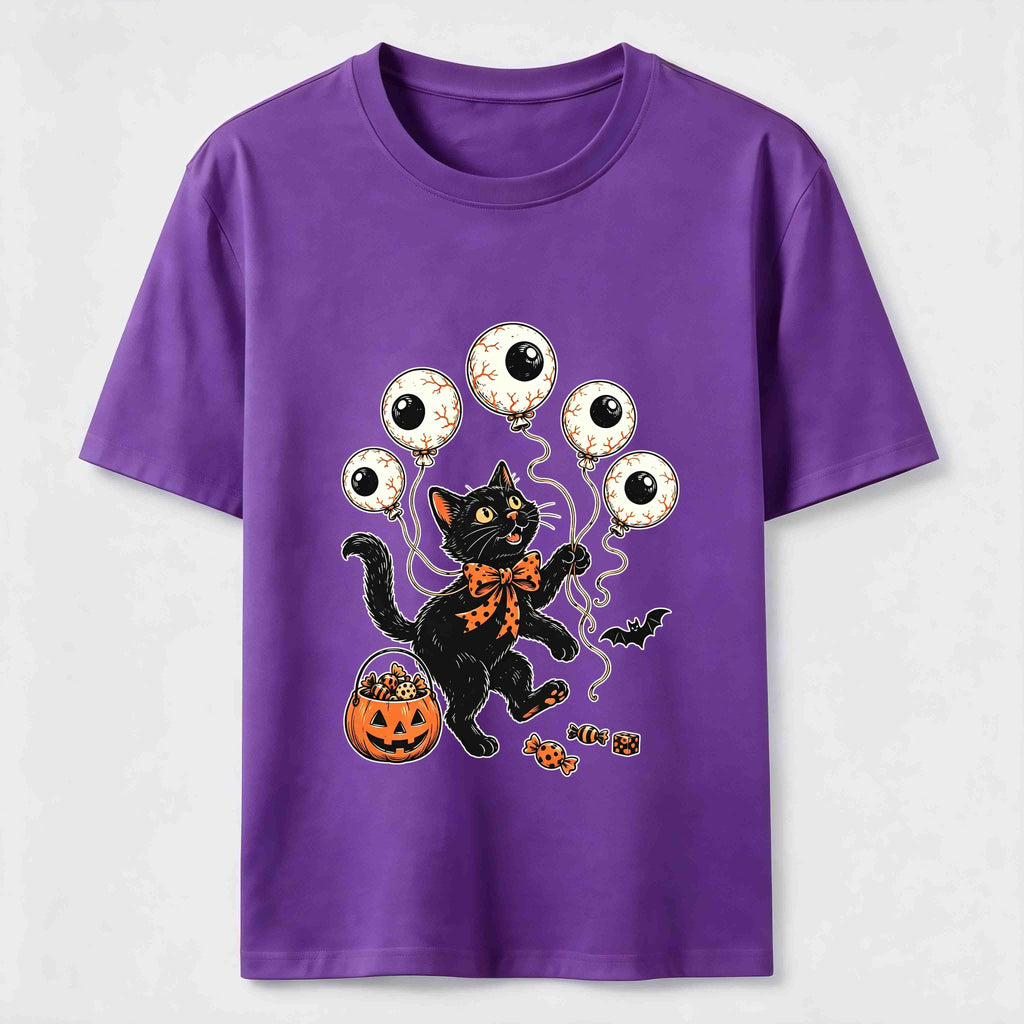 Halloween Eyeball Balloon Cat Classic T-Shirt