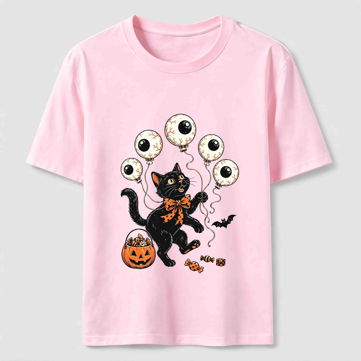 Halloween Eyeball Balloon Cat Classic T-Shirt