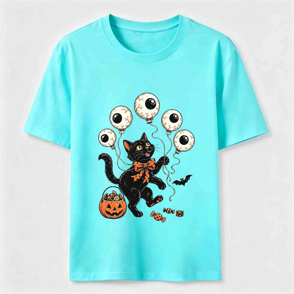 Halloween Eyeball Balloon Cat Classic T-Shirt