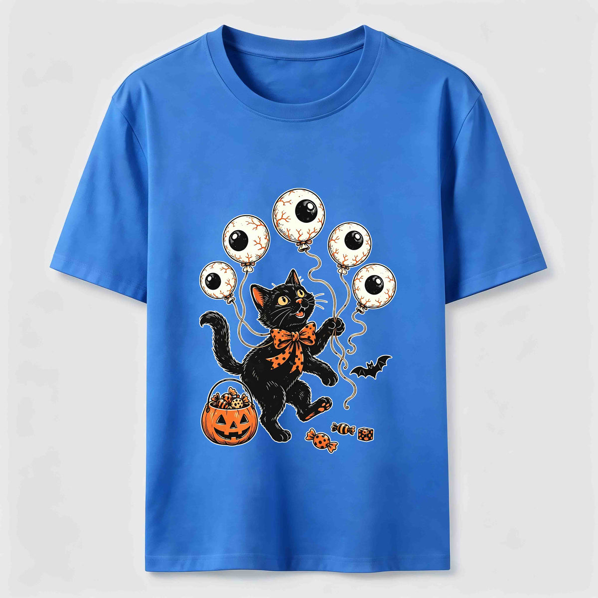 Halloween Eyeball Balloon Cat Classic T-Shirt