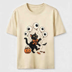 Halloween Eyeball Balloon Cat Classic T-Shirt