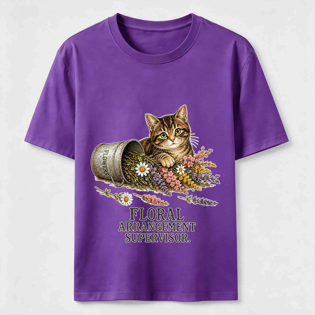 Floral And Cat Classic T-Shirt