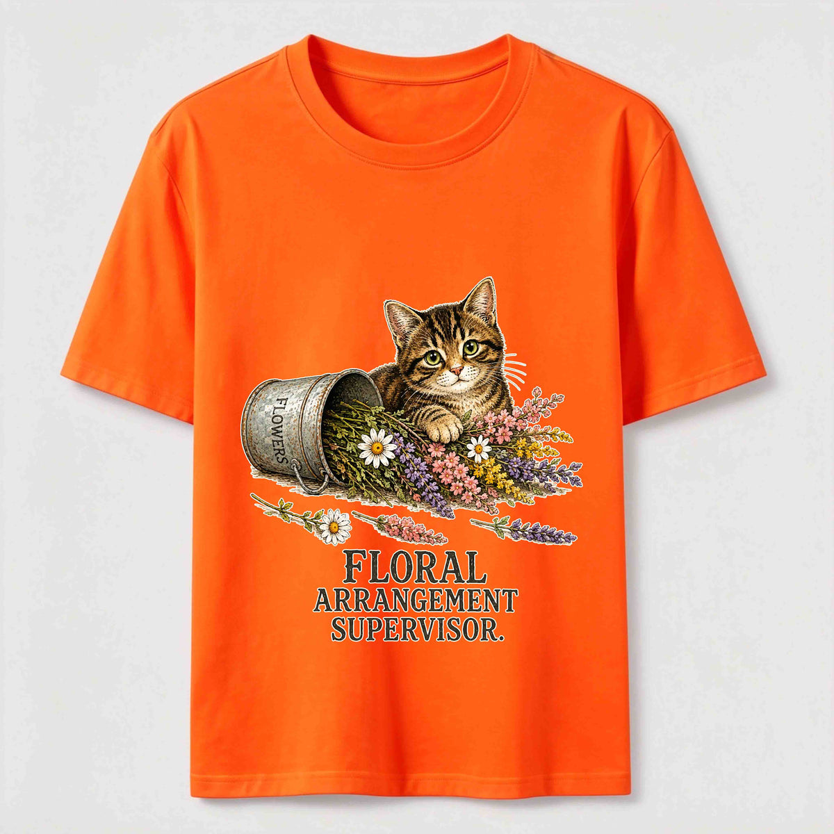 Floral And Cat Classic T-Shirt