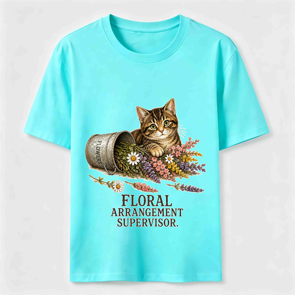 Floral And Cat Classic T-Shirt