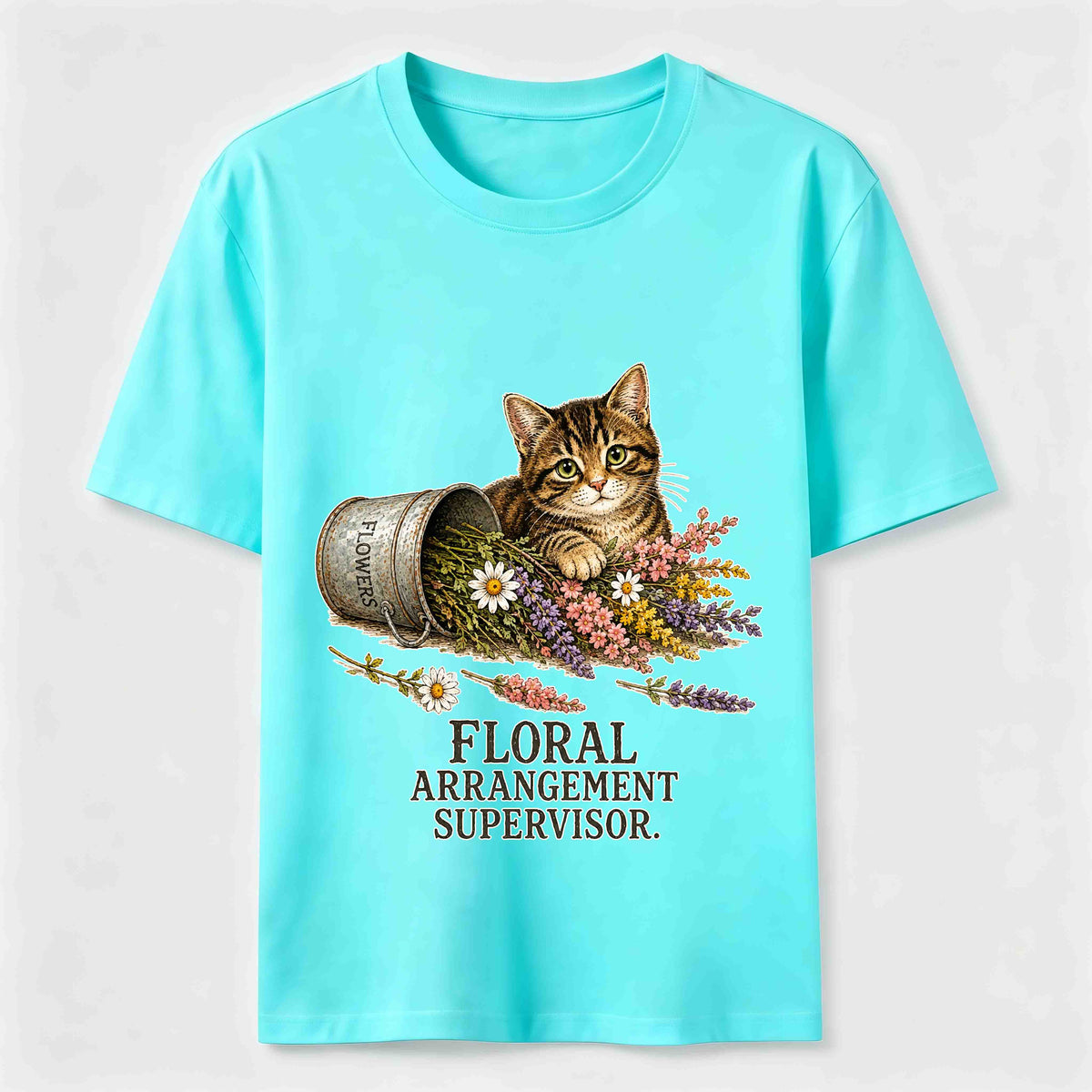Floral And Cat Classic T-Shirt