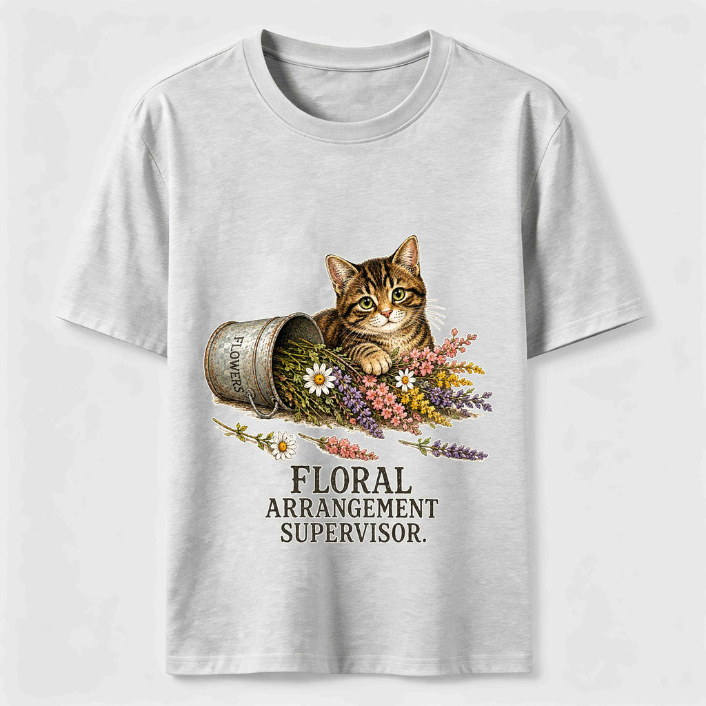 Floral And Cat Classic T-Shirt