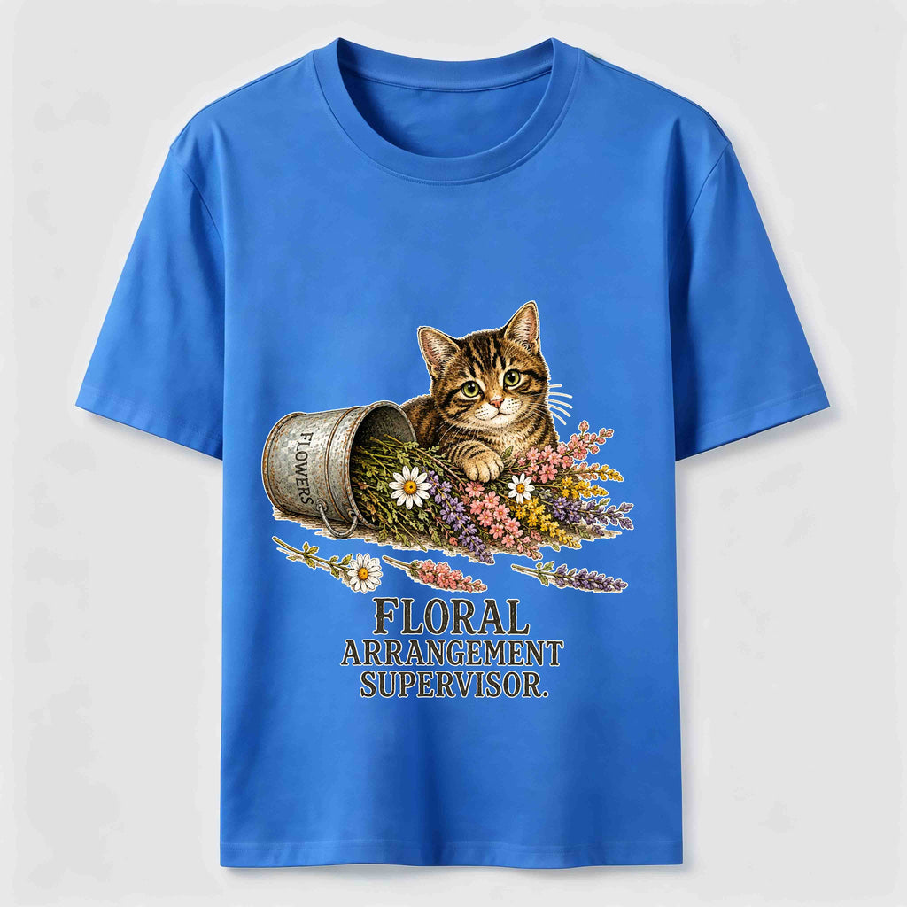 Floral And Cat Classic T-Shirt