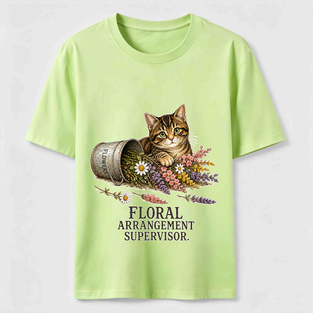 Floral And Cat Classic T-Shirt