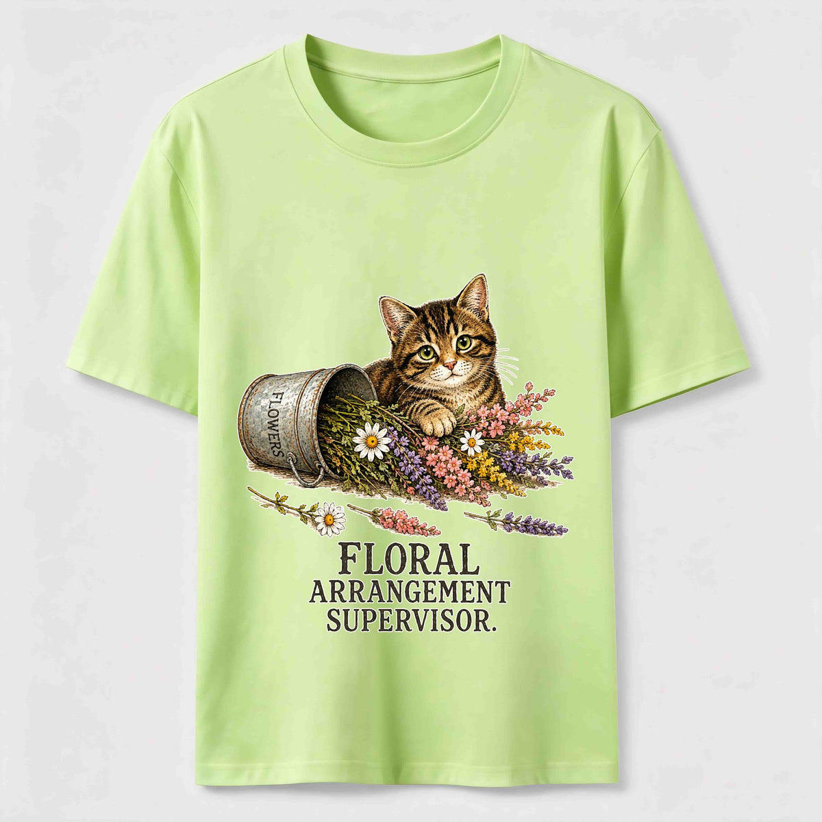 Floral And Cat Classic T-Shirt