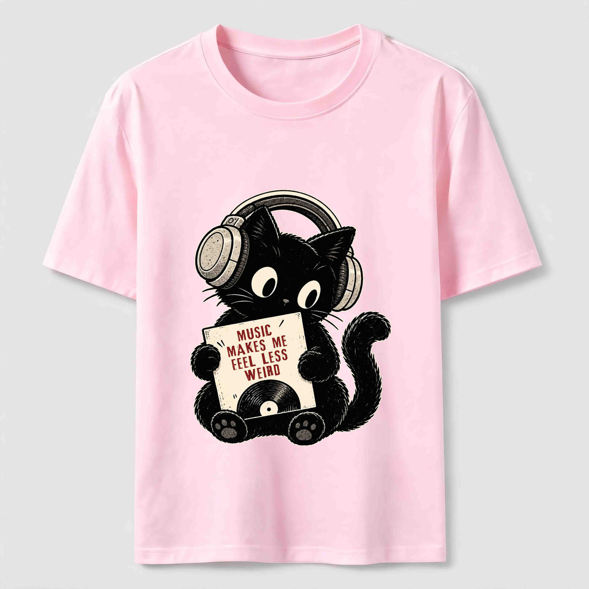A cat listening to music Classic T-Shirt