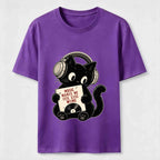 A cat listening to music Classic T-Shirt