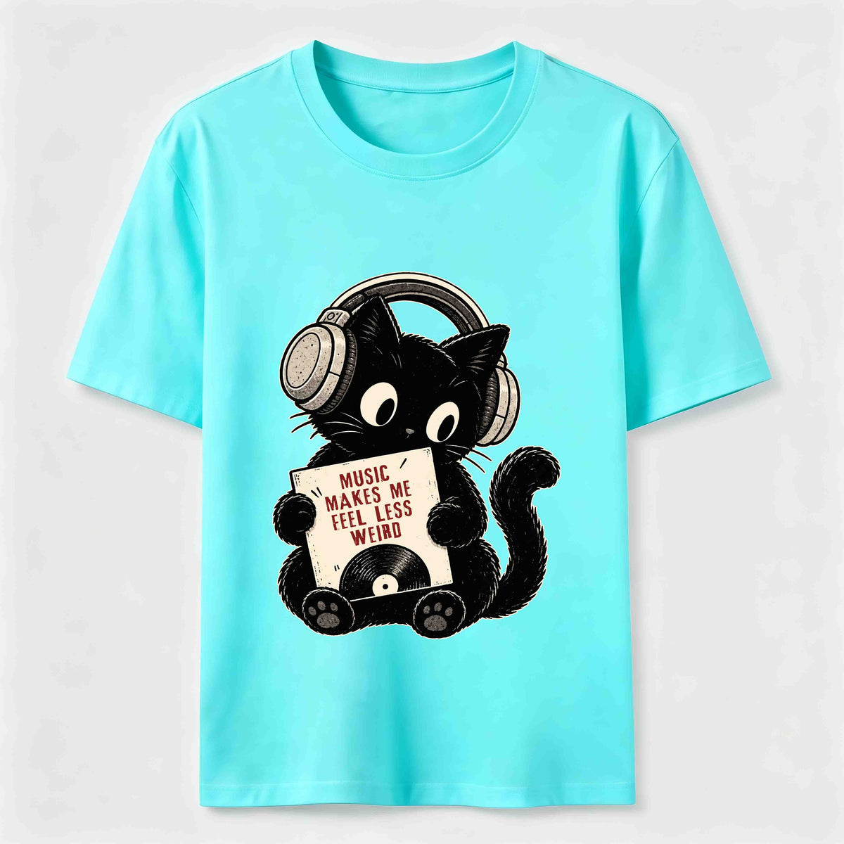 A cat listening to music Classic T-Shirt
