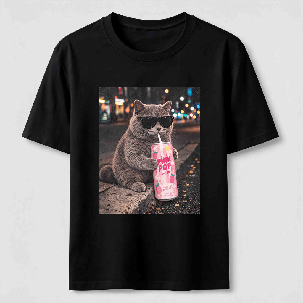 Cool Cat on Neon Streets Classic T-Shirt