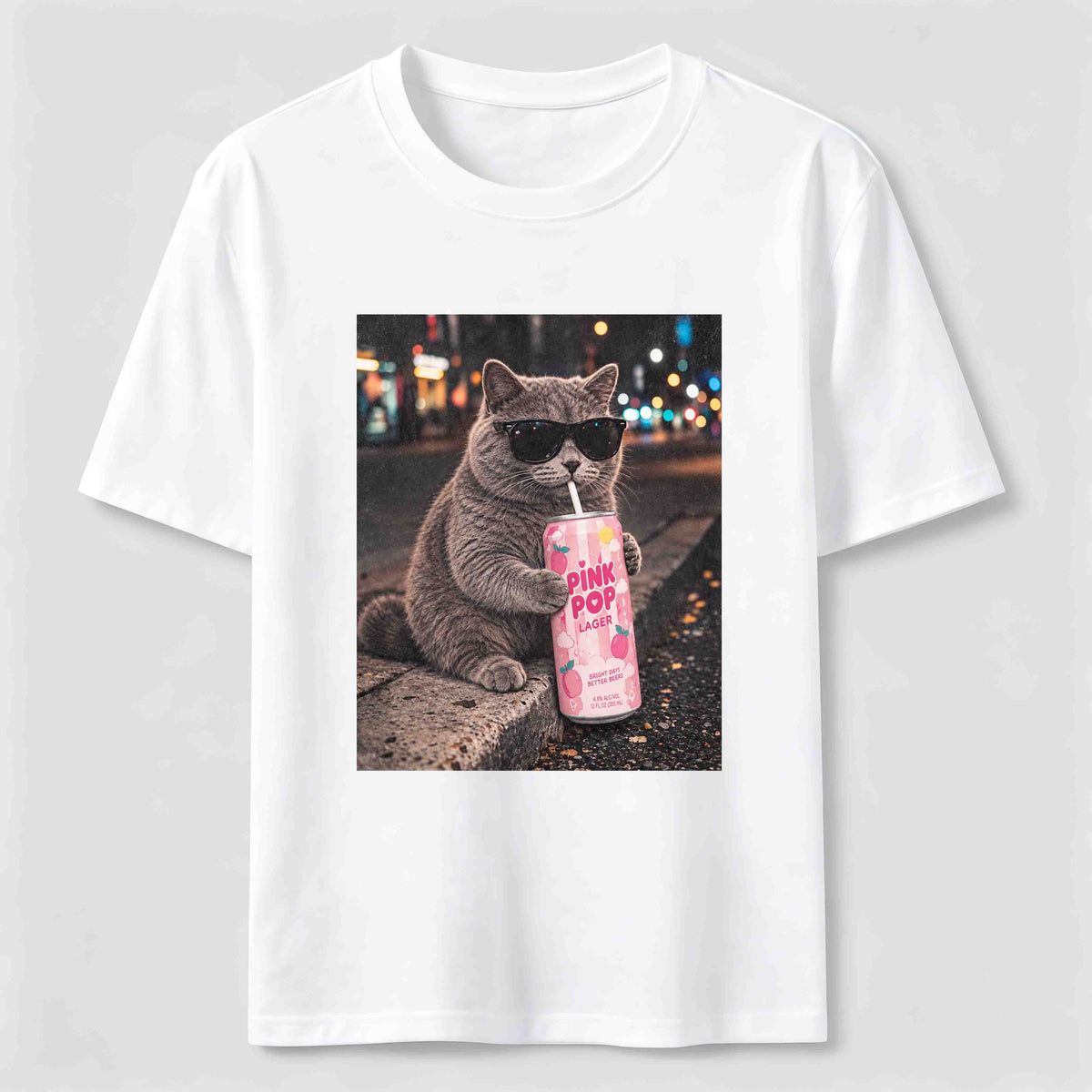 Cool Cat on Neon Streets Classic T-Shirt