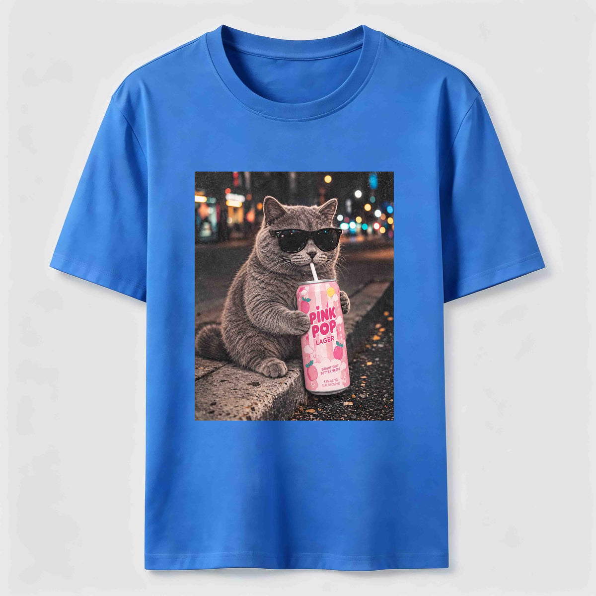 Cool Cat on Neon Streets Classic T-Shirt