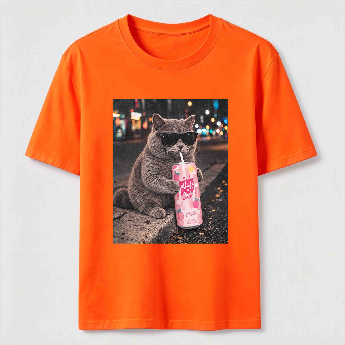 Cool Cat on Neon Streets Classic T-Shirt