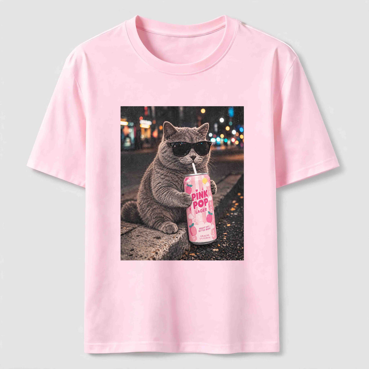 Cool Cat on Neon Streets Classic T-Shirt