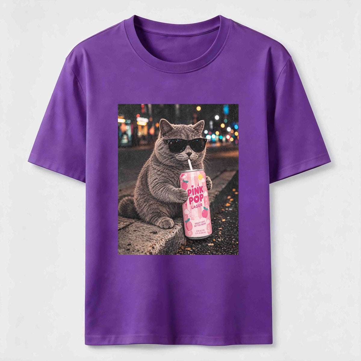 Cool Cat on Neon Streets Classic T-Shirt