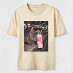 Cool Cat on Neon Streets Classic T-Shirt