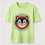 Retro Grinning Cat Washed T-Shirt