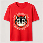 Retro Grinning Cat Washed T-Shirt