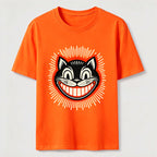 Retro Grinning Cat Washed T-Shirt