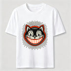 Retro Grinning Cat Washed T-Shirt