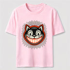 Retro Grinning Cat Washed T-Shirt